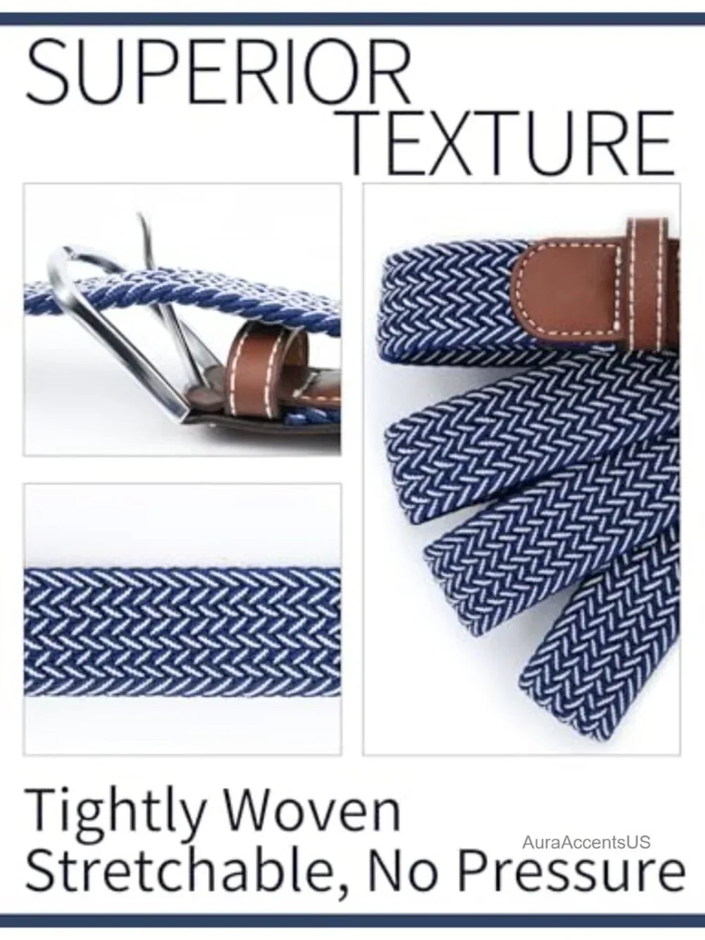 Stretch Woven Elastic Braided Belt Men Women Casual Sports No-Hole